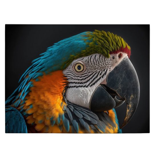 Tablou canvas papagal ara albastru portocaliu verde 1118 front - Afis Poster pasare papagal ara albastru portocaliu verde pentru living casa birou bucatarie livrare in 24 ore la cel mai bun pret.