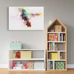 Tablou canvas pasare colibri acuarela multicolor pe fundal alb 1122 camera copii - Afis Poster pasare colibri pentru living casa birou bucatarie livrare in 24 ore la cel mai bun pret.