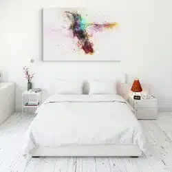 Tablou canvas pasare colibri acuarela multicolor pe fundal alb 1122 dormitor 2 - Afis Poster pasare colibri pentru living casa birou bucatarie livrare in 24 ore la cel mai bun pret.