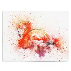 Tablou canvas pasare flamingo acuarela alb roz portocaliu 1185 front - Afis Poster pasare acuarela pentru living casa birou bucatarie livrare in 24 ore la cel mai bun pret.