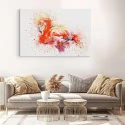 Tablou canvas pasare flamingo acuarela alb roz portocaliu 1185 living modern 3 - Afis Poster pasare acuarela pentru living casa birou bucatarie livrare in 24 ore la cel mai bun pret.