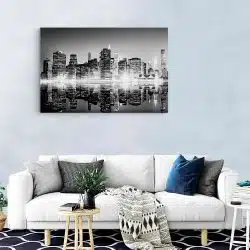 Tablou canvas peisaj de noapte cu zgarie nori alb negru 1023 living modern - Afis Poster peisaj de noapte cu zgarie nori alb negru pentru living casa birou bucatarie livrare in 24 ore la cel mai bun pret.