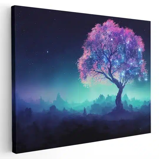 Tablou canvas peisaj fantezie copac roz neon roz 1361 - Afis Poster tablou copac fantezie pentru living casa birou bucatarie livrare in 24 ore la cel mai bun pret.