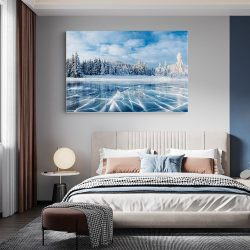 Tablou canvas peisaj iarna lac inghetat albastru alb 1227 dormitor - Afis Poster peisaj iarna lac inghetat albastru alb pentru living casa birou bucatarie livrare in 24 ore la cel mai bun pret.