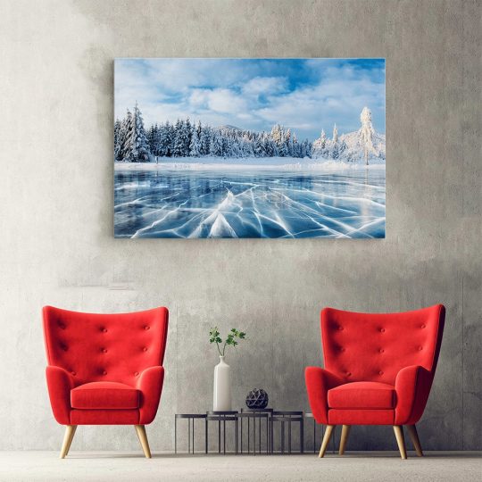 Tablou canvas peisaj iarna lac inghetat albastru alb 1227 hol - Afis Poster peisaj iarna lac inghetat albastru alb pentru living casa birou bucatarie livrare in 24 ore la cel mai bun pret.