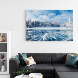 Tablou canvas peisaj iarna lac inghetat albastru alb 1227 living - Afis Poster peisaj iarna lac inghetat albastru alb pentru living casa birou bucatarie livrare in 24 ore la cel mai bun pret.