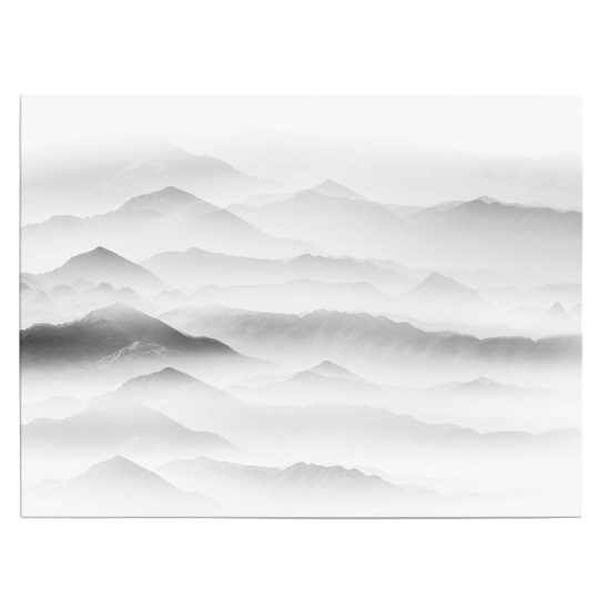 Tablou canvas peisaj munte in ceata alb negru 1169 front - Afis Poster peisaj munte in ceata alb negru pentru living casa birou bucatarie livrare in 24 ore la cel mai bun pret.
