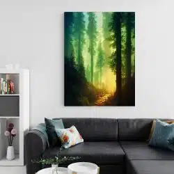 Tablou canvas peisaj natura padure in ceata cu nuante galben verde negru 1021 living 2 - Afis Poster peisaj natura padure in ceata galben verde negru pentru living casa birou bucatarie livrare in 24 ore la cel mai bun pret.