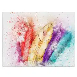 Tablou canvas pene pictura acuarela multicolor 1182 front - Afis Poster pene acuarela pentru living casa birou bucatarie livrare in 24 ore la cel mai bun pret.