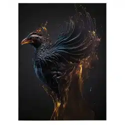 Tablou canvas phoenix cuprins de flacari negru maro 1088 front - Afis Poster pasarea phoenix in flacari negru maro pentru living casa birou bucatarie livrare in 24 ore la cel mai bun pret.