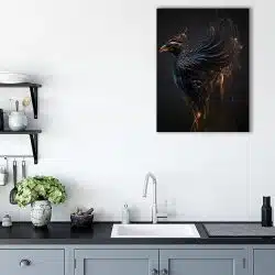 Tablou canvas phoenix cuprins de flacari negru maro 1088 bucatarie - Afis Poster pasarea phoenix in flacari negru maro pentru living casa birou bucatarie livrare in 24 ore la cel mai bun pret.