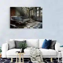 Tablou canvas pian vechi in casa parasita maro gri 1200 living modern - Afis Poster pian vechi in casa parasita maro gri pentru living casa birou bucatarie livrare in 24 ore la cel mai bun pret.