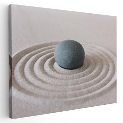 Tablou canvas piatra Zen si nisip crem gri 1311 - Afis Poster piatra Zen si nisip crem gri pentru living casa birou bucatarie livrare in 24 ore la cel mai bun pret.