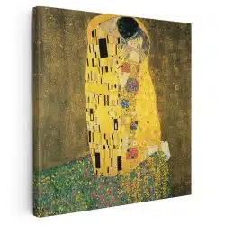 Tablou canvas pictura Sarutul de Gustav Klimt galben 1314 - Afis Poster pictura Sarutul de Gustav Klimt galben pentru living casa birou bucatarie livrare in 24 ore la cel mai bun pret.