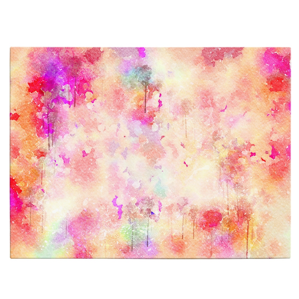 Tablou canvas pictura abstracta acuarela alb, roz, portocaliu 1202 - Material produs:: Poster pe hartie FARA RAMA, Dimensiunea:: 70x100 cm