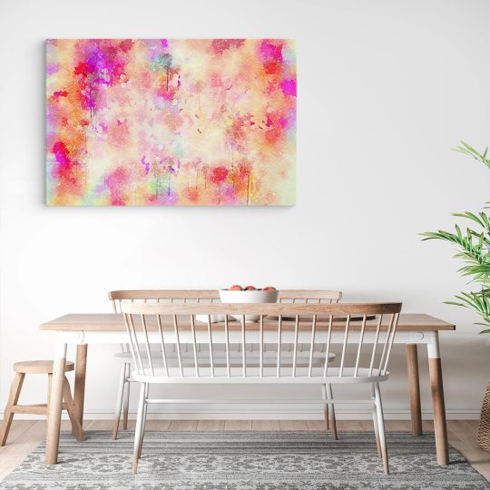 Tablou canvas pictura abstracta acuarela alb roz portocaliu 1202 bucatarie3 - Afis Poster pictura acuarela pentru living casa birou bucatarie livrare in 24 ore la cel mai bun pret.