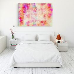 Tablou canvas pictura abstracta acuarela alb roz portocaliu 1202 dormitor 2 - Afis Poster pictura acuarela pentru living casa birou bucatarie livrare in 24 ore la cel mai bun pret.