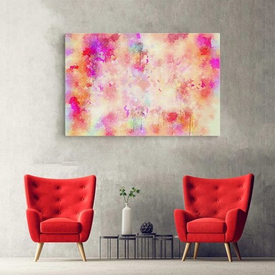 Tablou canvas pictura abstracta acuarela alb roz portocaliu 1202 hol - Afis Poster pictura acuarela pentru living casa birou bucatarie livrare in 24 ore la cel mai bun pret.