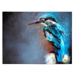 Tablou canvas pictura pasare kingfisher albastru maro negru 1188 front - Afis Poster pictura pasare pentru living casa birou bucatarie livrare in 24 ore la cel mai bun pret.