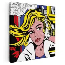 Tablou canvas pop art M Maybe de Roy Lichtenstein galben 1338 - Afis Poster pop art M-Maybe de Roy Lichtenstein galben pentru living casa birou bucatarie livrare in 24 ore la cel mai bun pret.