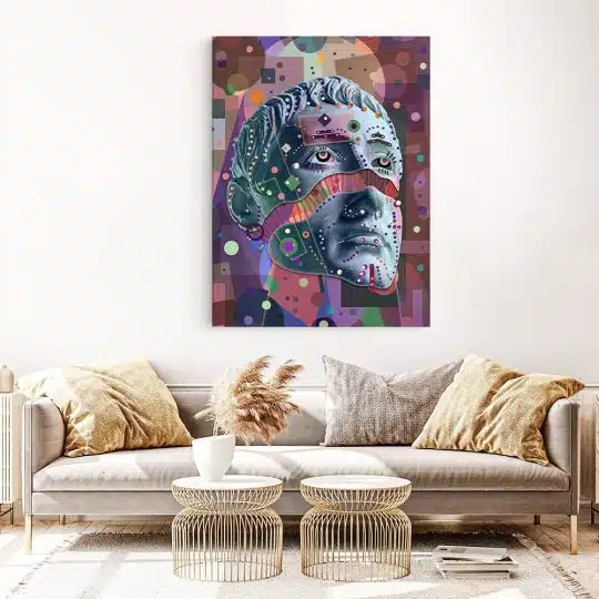 Tablou canvas pop art colaj statue antica multicolor 1093 living 1 - Afis Poster pop art colaj statuie antica multicolor pentru living casa birou bucatarie livrare in 24 ore la cel mai bun pret.