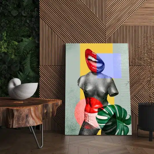 Tablou canvas pop art corp colaj in nuante galben gri rosu 1040 living - Afis Poster pop art corp colaj galben gri rosu pentru living casa birou bucatarie livrare in 24 ore la cel mai bun pret.