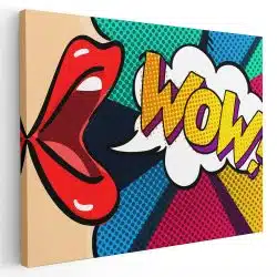 Tablou canvas pop art detaliu buze rosting WOW roz 1365 - Afis Poster Tablou cu buze rosii wow pentru living casa birou bucatarie livrare in 24 ore la cel mai bun pret.