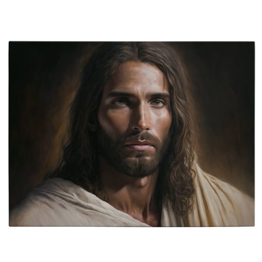 Tablou canvas portret Isus Cristos maro crem 1120 front - Afis Poster portret Isus Hristos maro crem pentru living casa birou bucatarie livrare in 24 ore la cel mai bun pret.