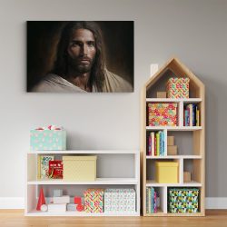 Tablou canvas portret Isus Cristos maro crem 1120 camera copii - Afis Poster portret Isus Hristos maro crem pentru living casa birou bucatarie livrare in 24 ore la cel mai bun pret.