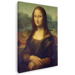 Tablou canvas portret Mona Lisa Leonardo da Vinci in nuante galben maro verde 1026 - Afis Poster Mona Lisa Leonardo da Vinci pentru living casa birou bucatarie livrare in 24 ore la cel mai bun pret.