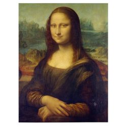Tablou canvas portret Mona Lisa Leonardo da Vinci in nuante galben maro verde 1026 front - Afis Poster Mona Lisa Leonardo da Vinci pentru living casa birou bucatarie livrare in 24 ore la cel mai bun pret.