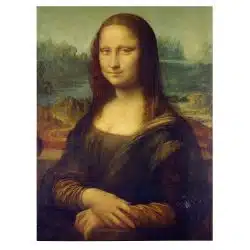 Tablou canvas portret Mona Lisa Leonardo da Vinci in nuante galben maro verde 1026 front - Afis Poster Mona Lisa Leonardo da Vinci pentru living casa birou bucatarie livrare in 24 ore la cel mai bun pret.