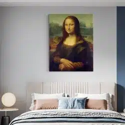 Tablou canvas portret Mona Lisa Leonardo da Vinci in nuante galben maro verde 1026 dormitor - Afis Poster Mona Lisa Leonardo da Vinci pentru living casa birou bucatarie livrare in 24 ore la cel mai bun pret.