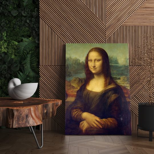 Tablou canvas portret Mona Lisa Leonardo da Vinci in nuante galben maro verde 1026 living - Afis Poster Mona Lisa Leonardo da Vinci pentru living casa birou bucatarie livrare in 24 ore la cel mai bun pret.