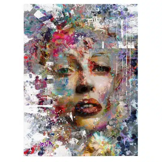 Tablou canvas portret abstract femeie multicolor 1218 front - Afis Poster portret abstract femeie pentru living casa birou bucatarie livrare in 24 ore la cel mai bun pret.