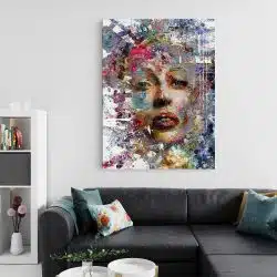 Tablou canvas portret abstract femeie multicolor 1218 living 2 - Afis Poster portret abstract femeie pentru living casa birou bucatarie livrare in 24 ore la cel mai bun pret.