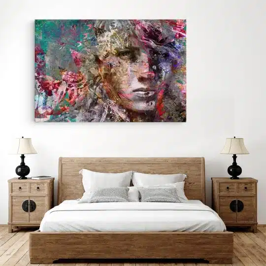 Tablou canvas portret abstract pictura multicolor 1212 dormitor 3 - Afis Poster portret abstract pentru living casa birou bucatarie livrare in 24 ore la cel mai bun pret.