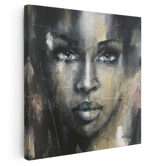 Tablou canvas portret acrilic femeie negru 1327 - Afis Poster portret acrilic femeie negru pentru living casa birou bucatarie livrare in 24 ore la cel mai bun pret.