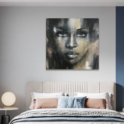 Tablou canvas portret acrilic femeie negru 1327 camera 1 - Afis Poster portret acrilic femeie negru pentru living casa birou bucatarie livrare in 24 ore la cel mai bun pret.