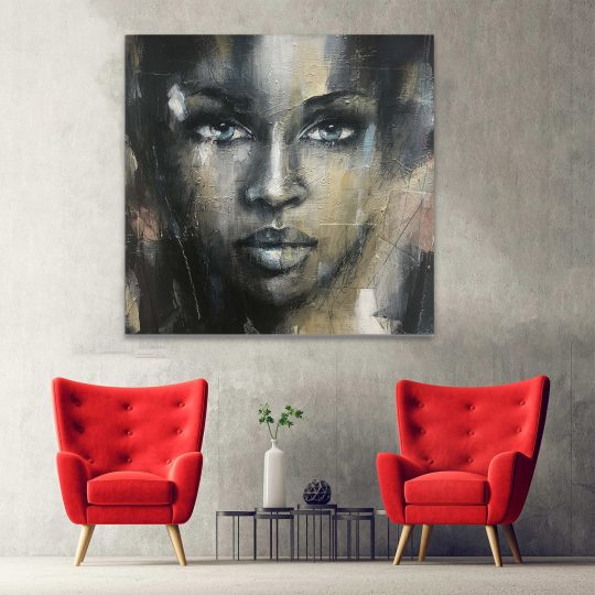 Tablou canvas portret acrilic femeie negru 1327 hol - Afis Poster portret acrilic femeie negru pentru living casa birou bucatarie livrare in 24 ore la cel mai bun pret.