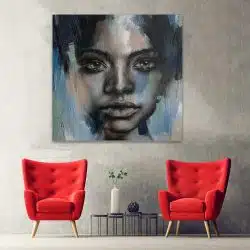 Tablou canvas portret acrilic femeie negru 1328 hol - Afis Poster tablou portret acrilic femeie pentru living casa birou bucatarie livrare in 24 ore la cel mai bun pret.