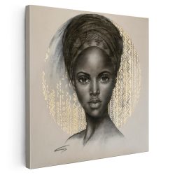 Tablou canvas portret carbune femeie africana maro 1321 - Afis Poster portret carbune femeie africana maro pentru living casa birou bucatarie livrare in 24 ore la cel mai bun pret.