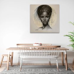 Tablou canvas portret carbune femeie africana maro 1321 bucatarie - Afis Poster portret carbune femeie africana maro pentru living casa birou bucatarie livrare in 24 ore la cel mai bun pret.