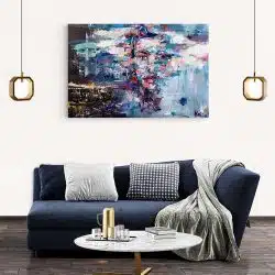 Tablou canvas portret femeie abstract alb albastru rosu negru 1173 living modern 2 - Afis Poster portret de femeie abstract pentru living casa birou bucatarie livrare in 24 ore la cel mai bun pret.