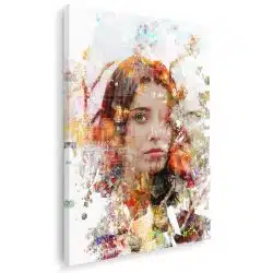 Tablou canvas portret femeie abstract multicolor 1214 - Afis Poster femeie pentru living casa birou bucatarie livrare in 24 ore la cel mai bun pret.