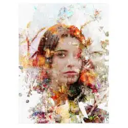 Tablou canvas portret femeie abstract multicolor 1214 front - Afis Poster femeie pentru living casa birou bucatarie livrare in 24 ore la cel mai bun pret.