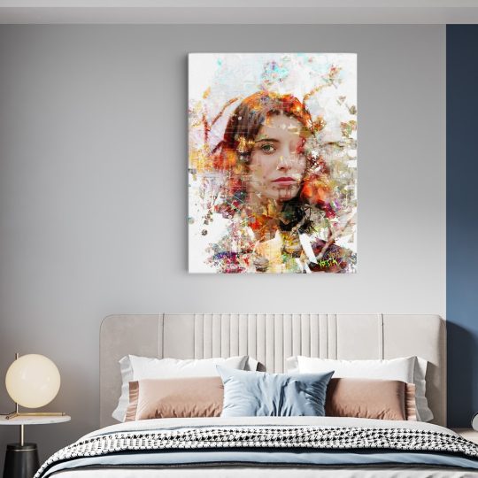 Tablou canvas portret femeie abstract multicolor 1214 dormitor - Afis Poster femeie pentru living casa birou bucatarie livrare in 24 ore la cel mai bun pret.