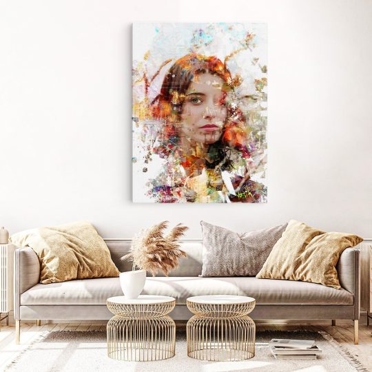 Tablou canvas portret femeie abstract multicolor 1214 living 1 - Afis Poster femeie pentru living casa birou bucatarie livrare in 24 ore la cel mai bun pret.