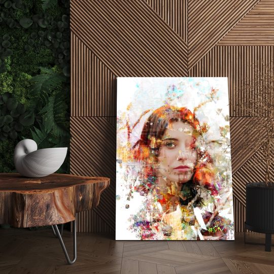 Tablou canvas portret femeie abstract multicolor 1214 living - Afis Poster femeie pentru living casa birou bucatarie livrare in 24 ore la cel mai bun pret.