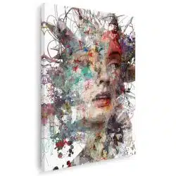 Tablou canvas portret femeie abstract multicolor 1216 - Afis Poster femeie abstract pentru living casa birou bucatarie livrare in 24 ore la cel mai bun pret.